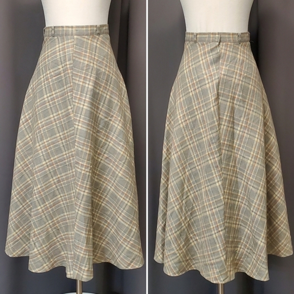 Vintage 90s Japanese School Girl Windowpane Plaid Skirt XS - Picture 4 of 7